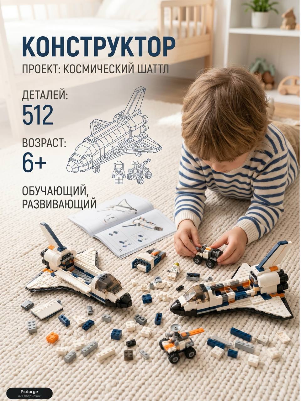 Нам предложили разобрать детский конструктор и показать, какие рекламные кадры можно сделать всего из одной фотографии набора 🙂 — иллюстрация 1